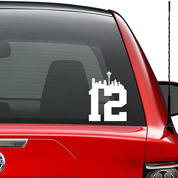 Seattle 12th Man Vinyl Decal Sticker Car Truck Vehicle Bumper Window Wall Decor Helmet Motorcycle