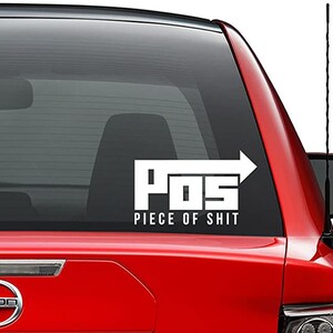 Pos Piece of Shit Japanese JDM Vinyl Decal Sticker Car Truck Vehicle Bumper Window Wall Decor Helmet Motorcycle