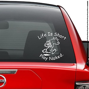 Funny Life Short Play Naked Vinyl Decal Sticker Car Truck Vehicle Bumper Window Wall Decor Helmet Motorcycle