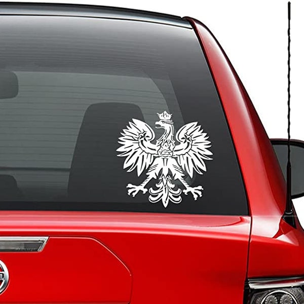 Polish Eagle Emblem Crest Vinyl Decal Sticker Car Truck Vehicle Bumper Window Wall Decor Helmet Motorcycle