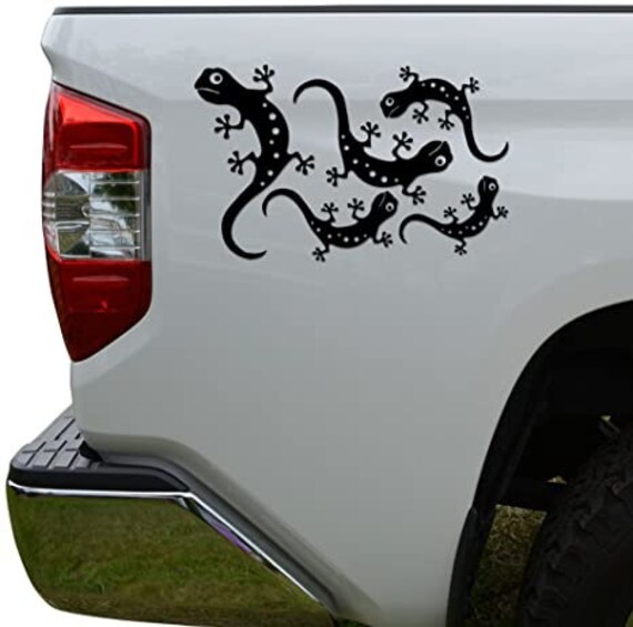 Adesivo Auto Gecko Lizard JDM – INDIGOS UG – Ritagliato In Vinile Nero/Bianco – 93x88mm – Resistente UV E Autolavaggio