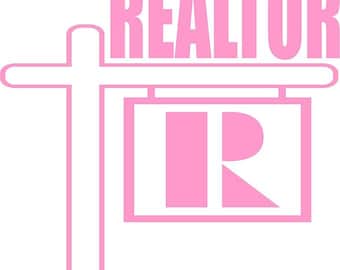 Calcomanía de "Ocupación_Agente Inmobiliario" para usar en laptop, casco, auto, camioneta, motocicleta, ventanas, parachoques, pared y decoración.