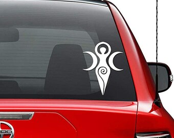 Wiccan Pagan Triple Moon Goddess vinilo calcomanía pegatina coche camión vehículo parachoques ventana pared decoración casco motocicleta