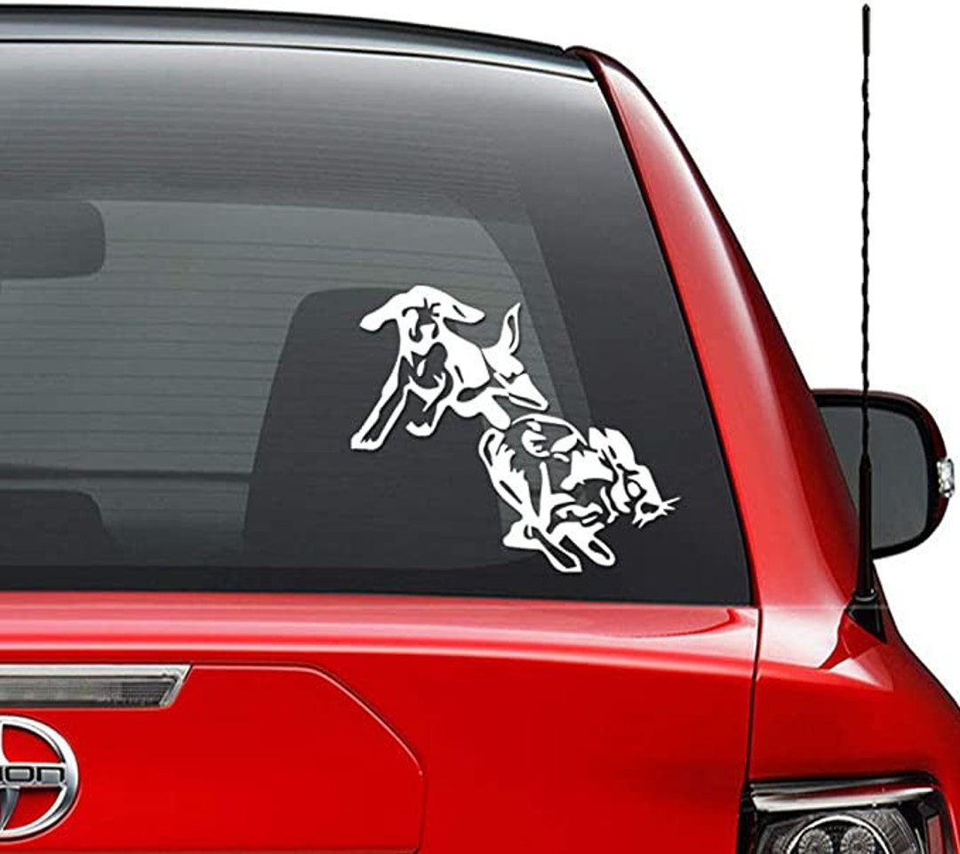 Dog Chasing Rabbit Hunting Vinyl Decal Sticker Car Truck Vehicle Bumper ...