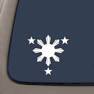 Philippines Flag 1 Sun and 3 Stars Logo. Filipino Decal/sticker for Car Window, Laptop, Motorcycle, Walls, Mirror