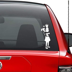 Banksys Girl Bomb Hug Love Vinyl Decal Sticker Car Truck Vehicle Bumper Window Wall Decor Helmet Motorcycle