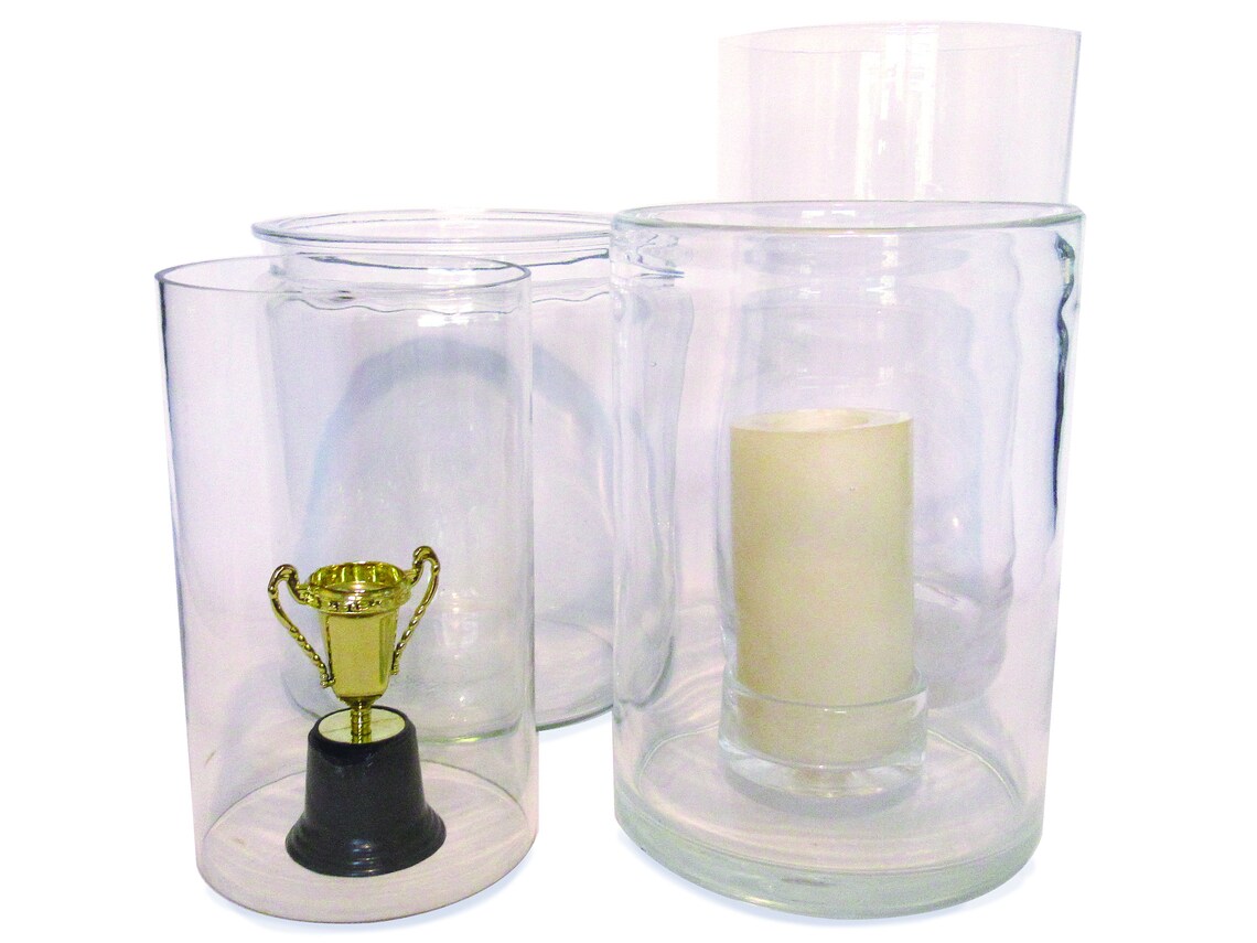 Hurricane Clear Glass Cylinder Vase Smith & Hawken 10H X 9D Etsy