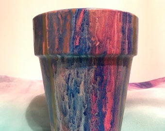 Fluid art terra cotta