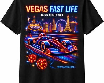 Vegas Fast Life Neon Racing Shirt – Guys Night Out Las Vegas Tee