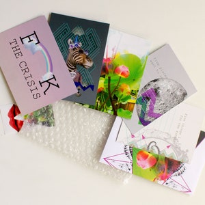 Set di carte con stampe d'arte da compilare