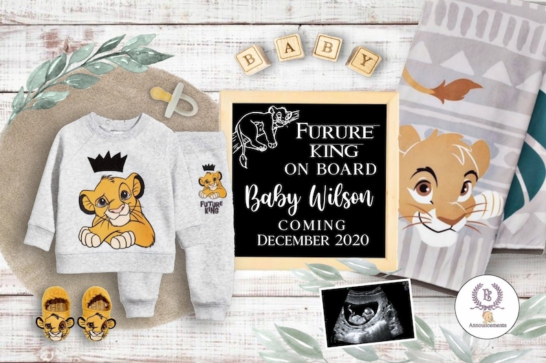 The Lion King Digital Gender Reveal Digital Announcement for Etsy