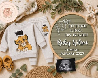 Lion King baby Boy Pregnancy Announcement | Editable Ultrasound Template | Safari Baby Reveal | Lion Theme Baby Keepsake | Digital Download