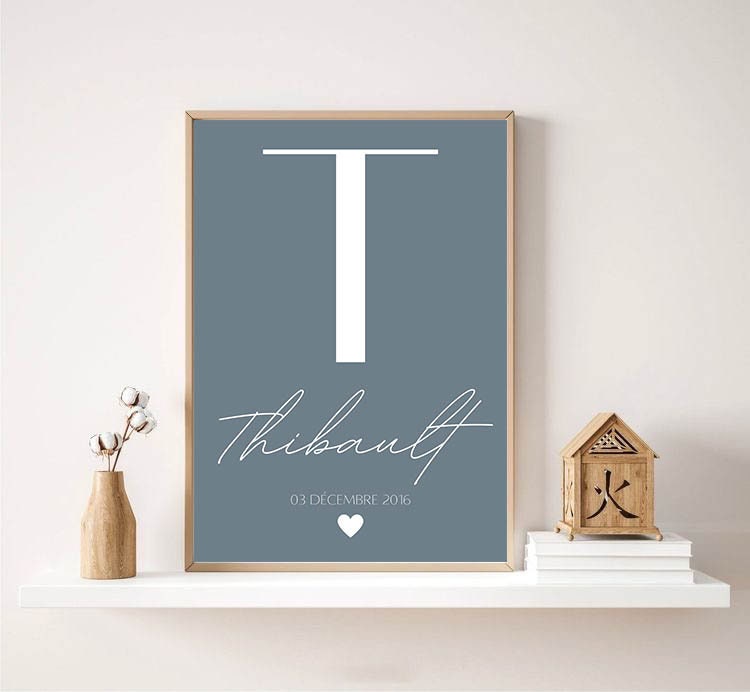 Affiche Personnalisée Colorée Prénom Minimaliste
