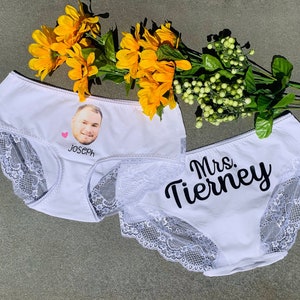 Hubby Wifey Personalized Underwear Set, Custom Bridal Underwear