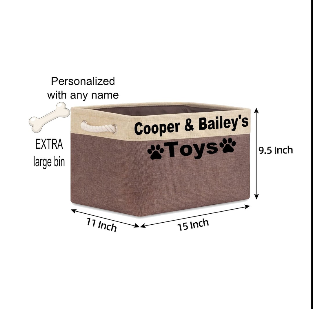 Personalized Foldable Pet Toy Storage Basket, Customized Kid Toy