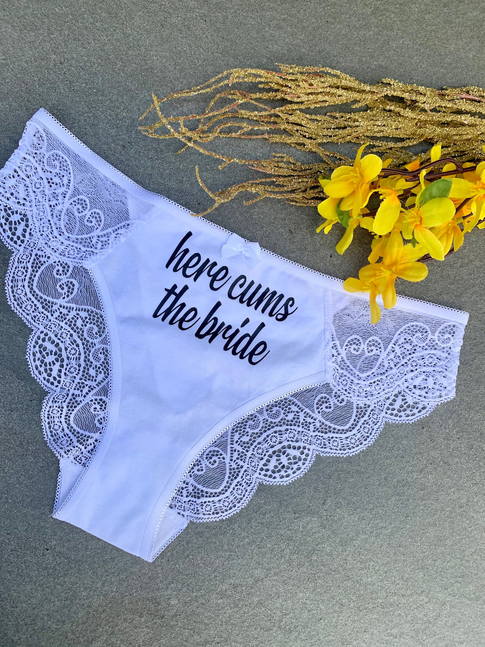 Here Cums the Bride Personalized Custom Underwear Panties Etsy