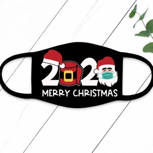 Merry Christmas Face Mask, Merry Xmas Mask, Christmas Face Mask, Black FaceMask, Adult Face Covering, Christmas Mask, Christmas 2020 Shield