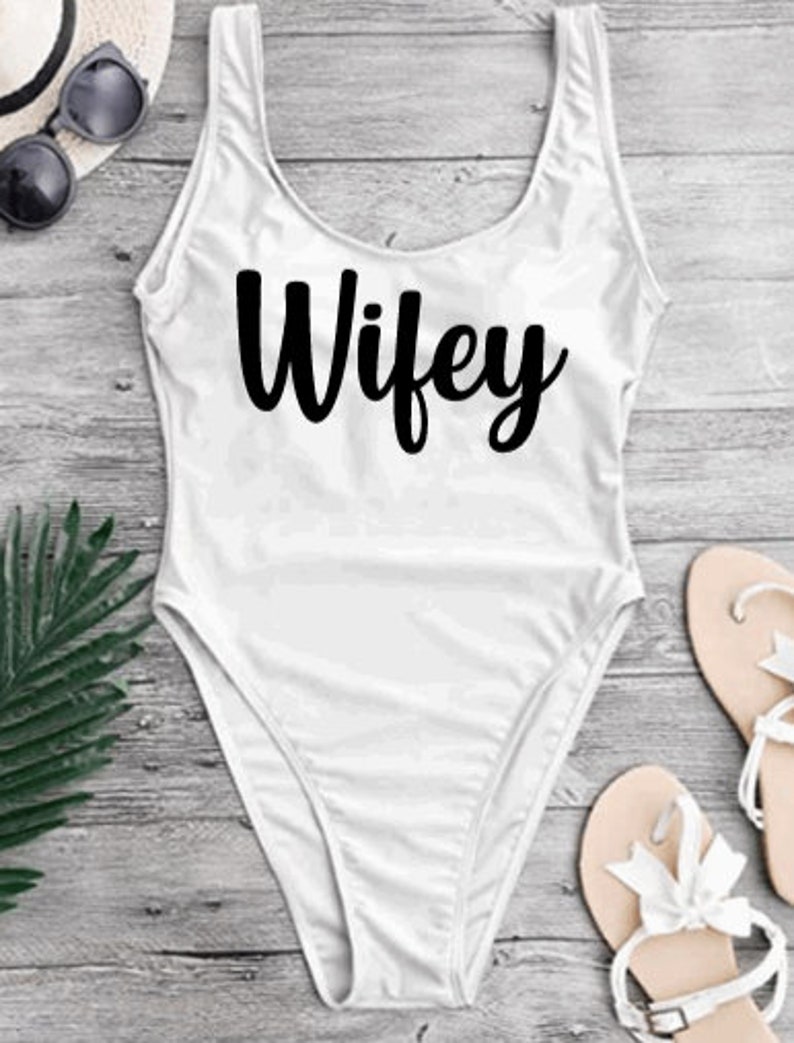 Bride Mrs. Honeymoon Bikini One Piece Swim Suit White Etsy