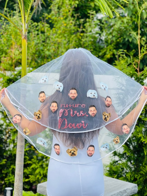 Custom Face Bridal Shower Veil: Funny Bachelorette Party  display picture 2