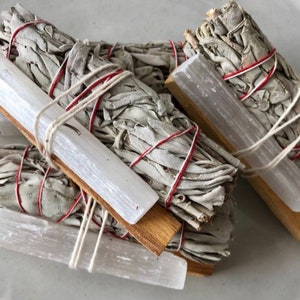 WHITE SAGE 3 PACK BUNDLE - 4 INCHES SMUDGE STICKS HOME SPIRITUAL CLEANSING