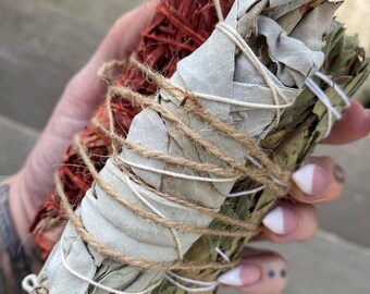 Dragons Blood/Bay Leaves Smudge Bundle- White Sage Sticks