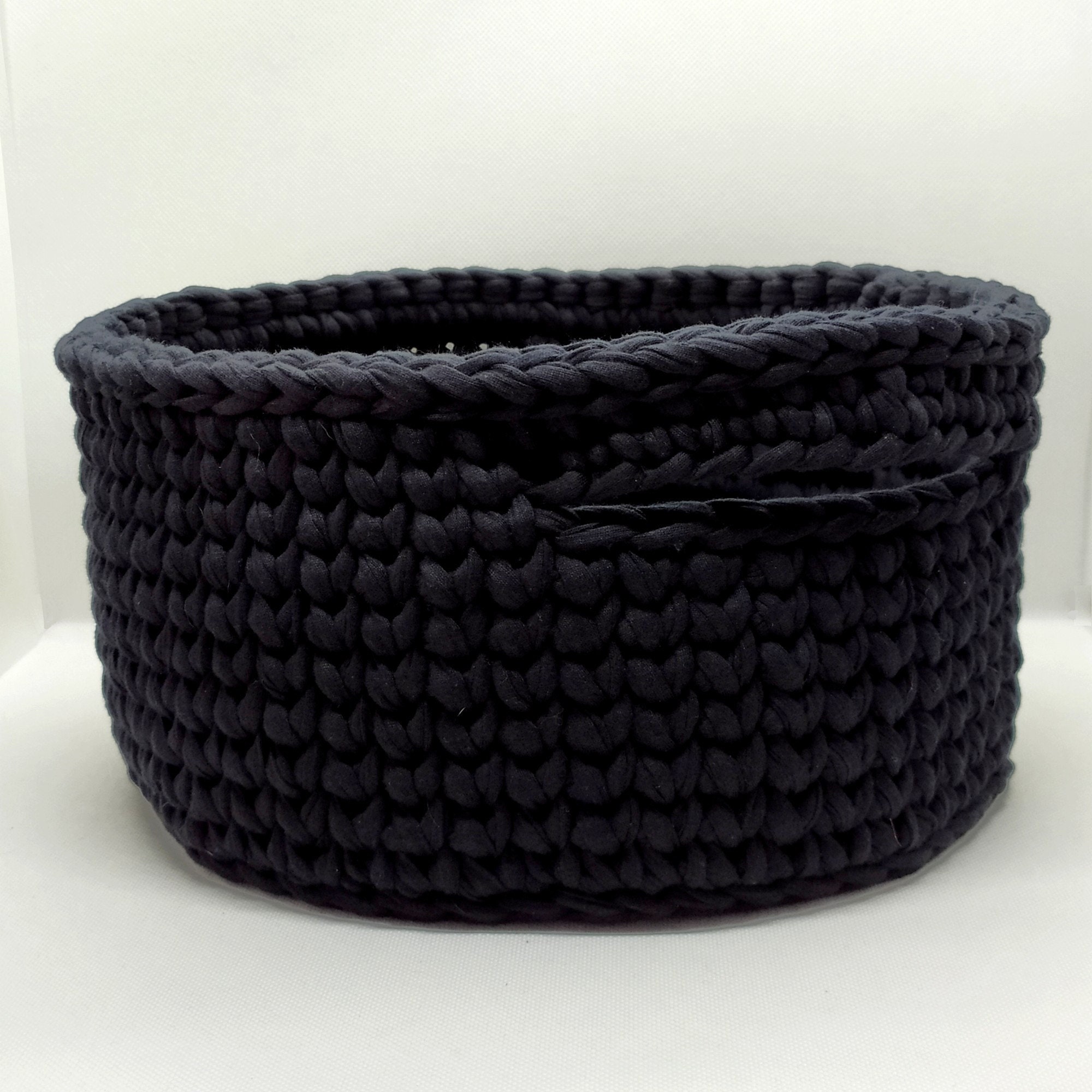 Panier de Rangement Fait à La Main Au Crochet, Corbeille en Trapilho Coton.