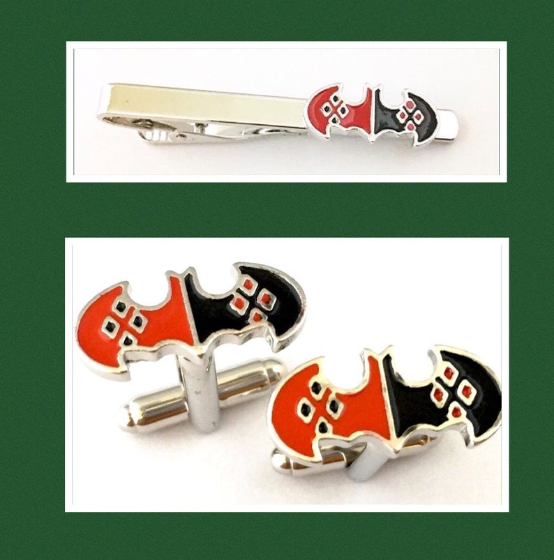 Cufflink or 2 Piece Set Harley Quinn Tie Clip