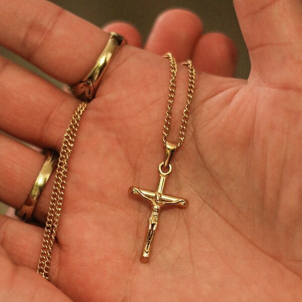 Mens Crucifix Necklace Etsy