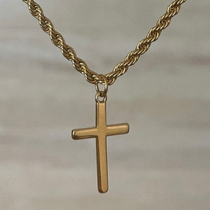 18k Gold Cross Necklace Gold Cross Necklace Men Gold Cross Pendant ...