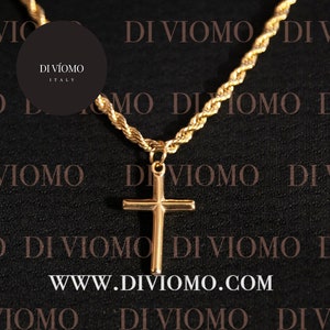 18k Gold Cross Necklace Gold Cross Necklace Stainless Steel Men Gold Cross Pendant Christian Jewelry Gift For Him Gift For Boyfriend