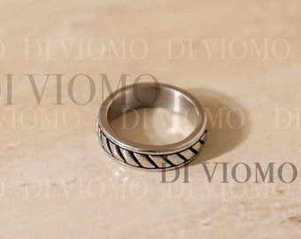 Silber Bandring, Silberring Männer, Silberbandring für Männer, Silberseilring Männer, Edelstahl, wasserdichter Ring, Geschenk für ihn