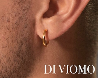 18K Gold Hoop Earring, Mens Earring, Stainless Steel Earring, Gold Hoop Earring, Mens Hoop Earring, Hoop Earring For Men, Waterproof Earring