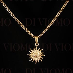 18k Gold Sun Anhänger Halskette Mans Anhänger Herren Halskette Herren Sonne Stern Anhänger Wasserdicht Schmuck Geschenk für Mann Freund Geschenk für Ihn