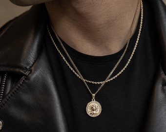 versace silver necklace