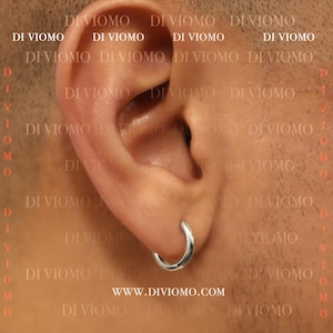 Silver Huggie Earring, Sterling Silver Earring, Silver Hoop Earring, Mens Earring Mens Hoop Earring, Hoop Earring For Men Waterproof Earring
