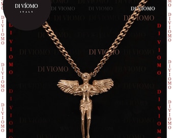 18k Gold Angel Pendant Necklace, Angel Pendant Chain, Angel Layered Set, Waterproof Necklace, Stainless Steel, Necklace For Men Gift For Him