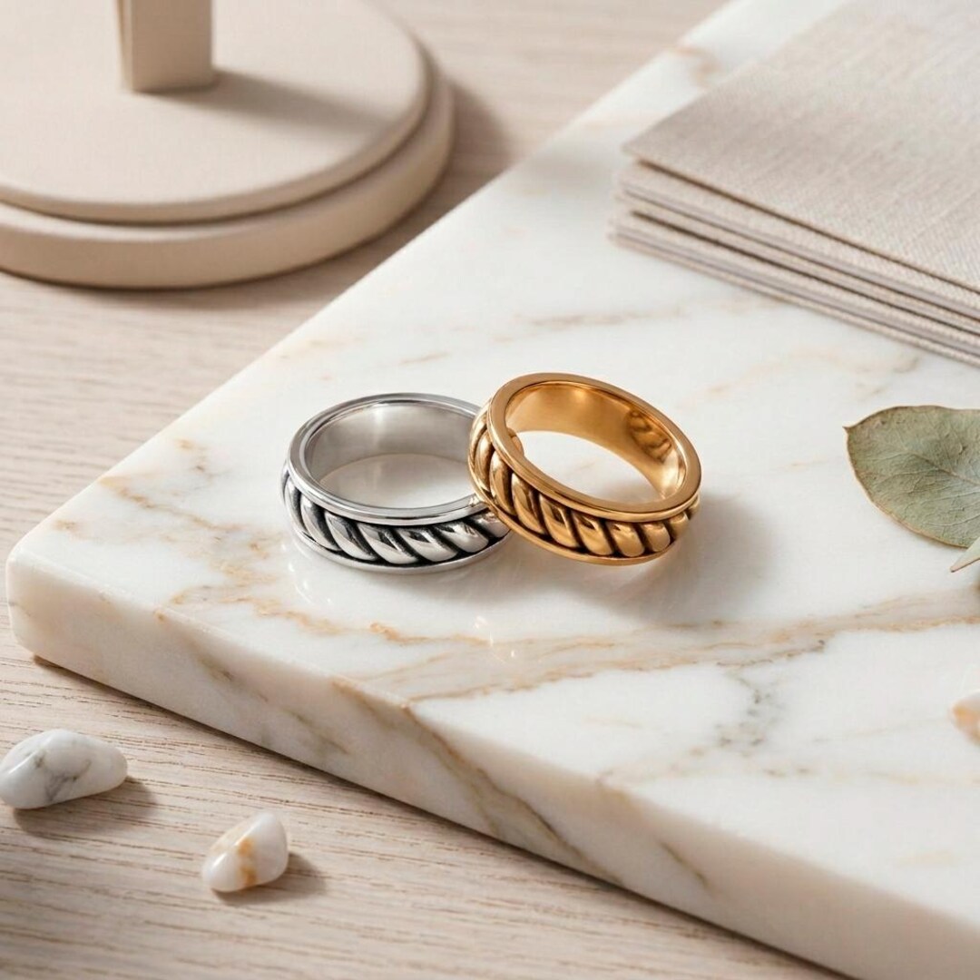 Men's Gold Ring, Rope Ring, Men's Gold Band Ring, Men's Gold Ring ...