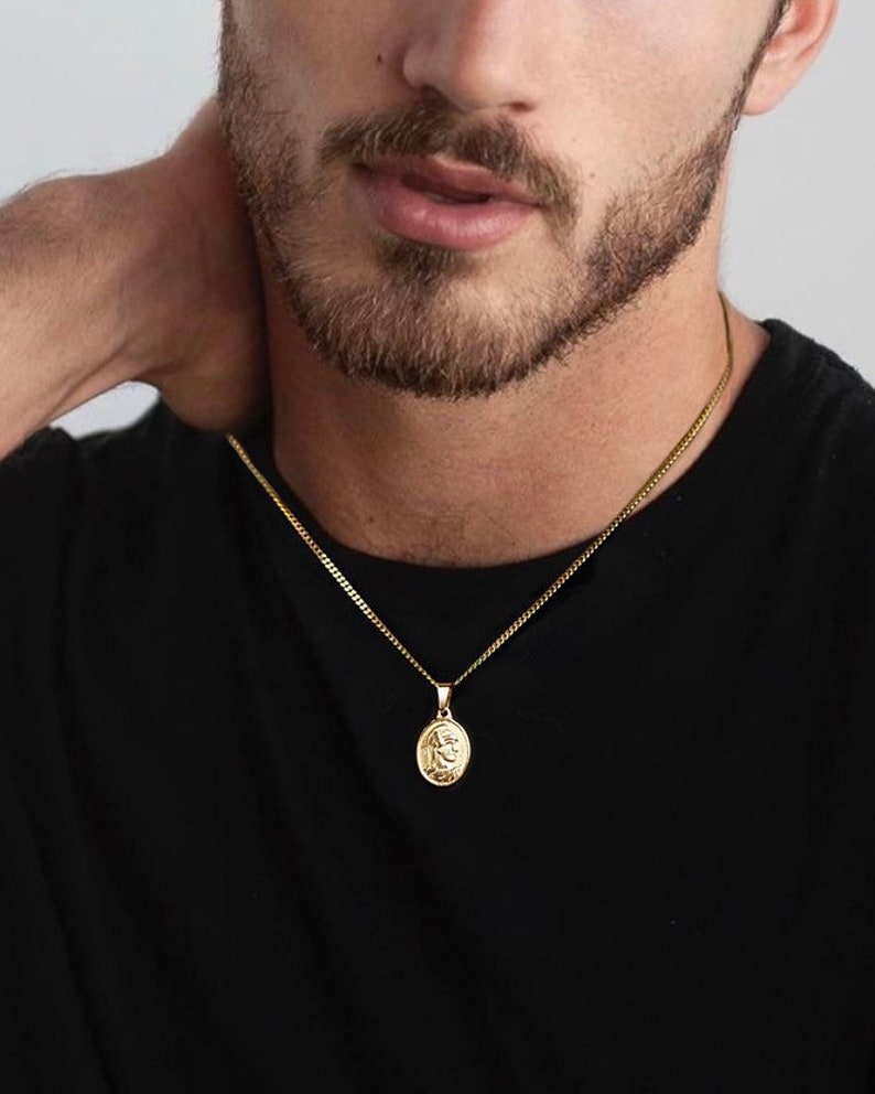 18k Gold Compass Necklace North Star Pendant Stainless Steel Man Necklace Gold Compass Pendant Mens Necklaces For Men Gift For Boyfriend image 7