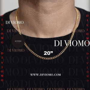18K Gold Cuban Link Chain, Waterproof Necklace, Mens Gold Cuban Curb Chain Stainless Steel Chain Mens Jewelry, Cuban Chain for Men Gift