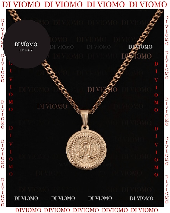 18k Gold Leo Pendant Necklace, Zodiac Necklace, Leo Necklace Gold