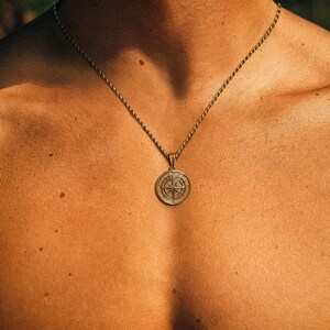 18k Gold Compass Necklace North Star Pendant Stainless Steel Man Necklace Gold Compass Pendant Mens Necklaces For Men Gift For Boyfriend Gold Compass