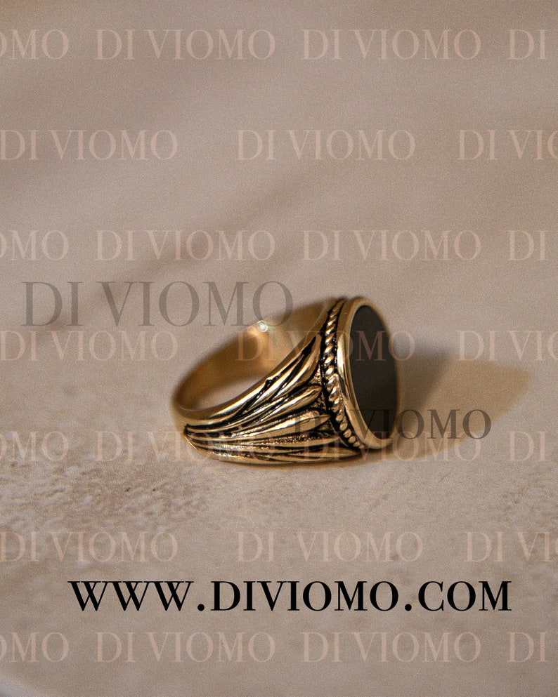 18k Gold Onyx Ring Set, schwarzer Steinring Männer, Herrenring schwarzer Stein, schwarzer Siegelring Männer, Edelstahl, wasserdichter Ring, Geschenk Gold Onyx Ring