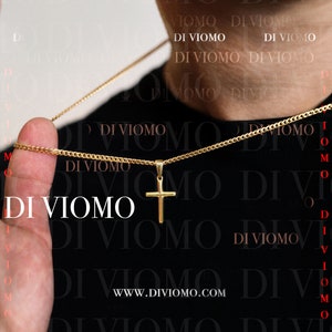 18k gouden kruisketting, gouden kruisketting, waterdichte ketting heren, gouden kruishanger christelijke sieraden, cadeau voor hem cadeau voor vriend