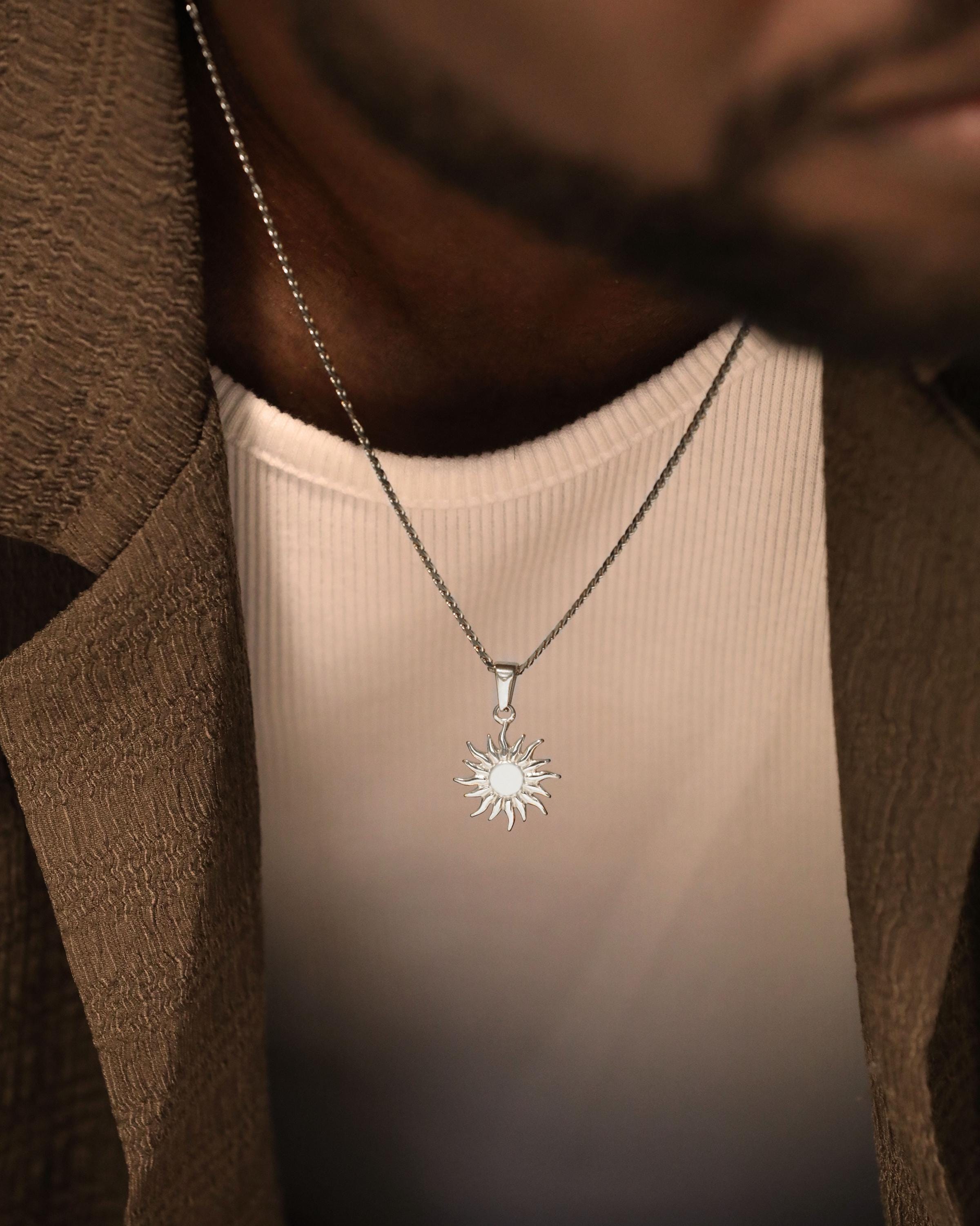 Silver Sun Pendant - Etsy