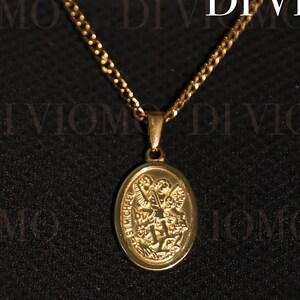 Ciondolo Medaglia Arcangelo San Michele - Collana Uomo/Donna - Acciaio Inox - Made In Italy