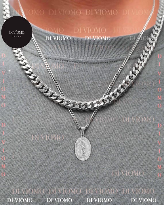 Collana in argento sterling con San Michele Arcangelo: ciondolo di protezione religiosa - Italia
