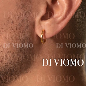 18K Gold Hoop Earring, Mens Earring, Stainless Steel Earring, Gold Hoop Earring, Mens Hoop Earring, Hoop Earring For Men, Waterproof Earring