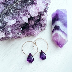 Tiny crystal hoop earrings / sterling silver crystal earrings / gold earrings / simple earrings / sterling silver jewelry / small hoops