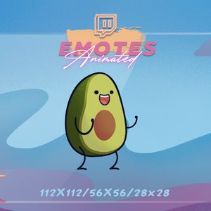 Twitch Chibi Emote - Avocado - Dancing emote | Kawaii emote | Discord emote