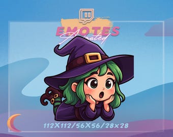 WITCHY Halloween Emote Twitch / Discord / Streaming Animated Chibi/Kawaii (Digital Download)
